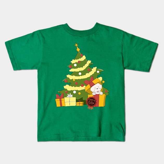 Dog Christmas Tree Kids T-Shirt by Cheeky BB